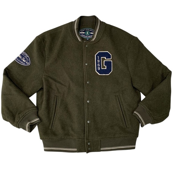 GAP Other - GAP Athletic Varsity Letterman Jacket Wool Blend Green Mens L 1969 VTG Style